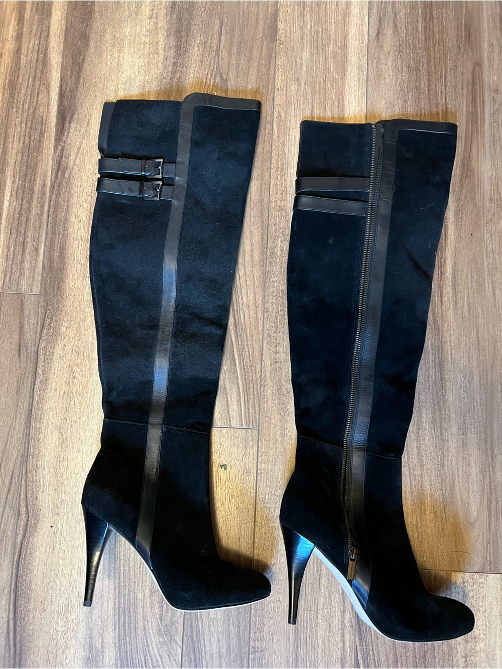 Michael Kors Black Over-the-Knee Suede Stiletto Boots
